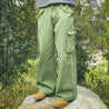 Adjustable Military Cargo Pants - Concrete Orchids