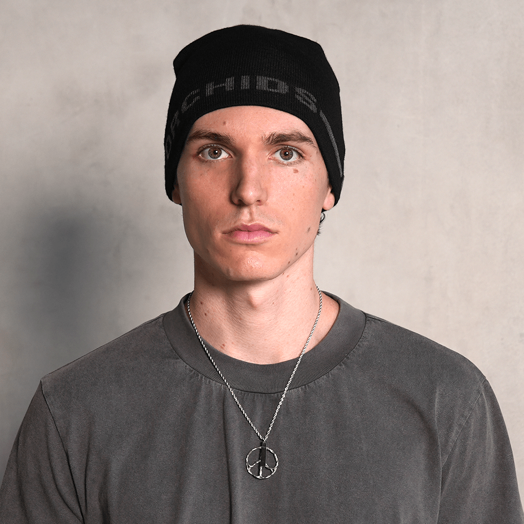 Brutalist Skull Cap Beanie - Concrete Orchids