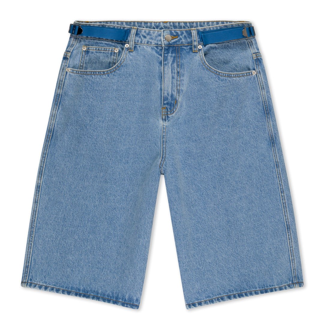 Core Adjustable Baggy Jean Shorts - Concrete Orchids