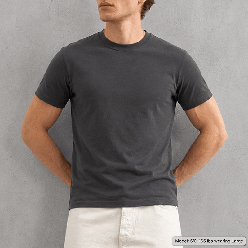 Core Fitted Boxy Tee - Concrete Orchids