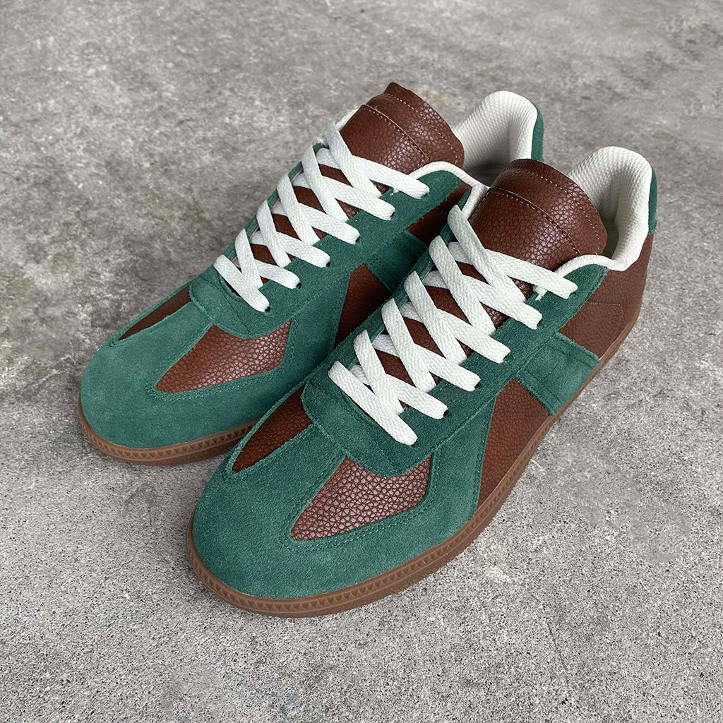 German Army Trainers - Leather/Suede - Concrete Orchids