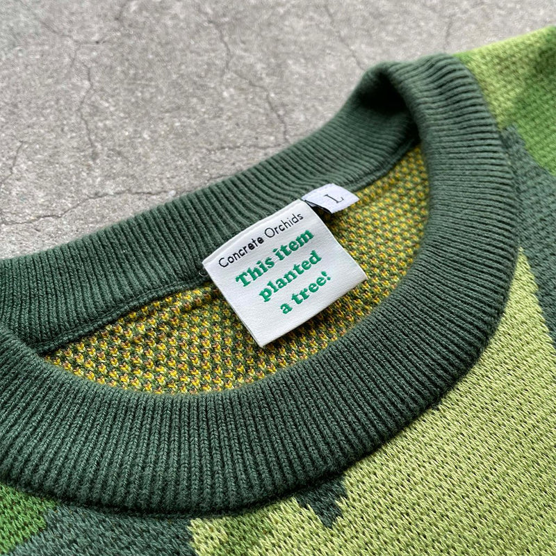 Greenery Knit Sweater - Concrete Orchids