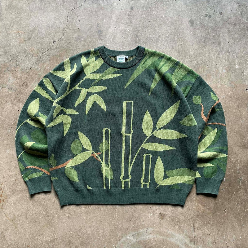 Greenery Knit Sweater - Concrete Orchids