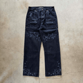 Ivymark Brut Jeans in Laser - etched Selvedge Denim - Concrete Orchids