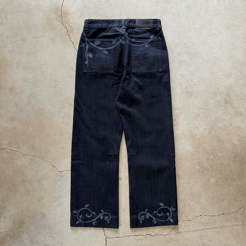 Ivymark Brut Jeans in Laser - etched Selvedge Denim - Concrete Orchids