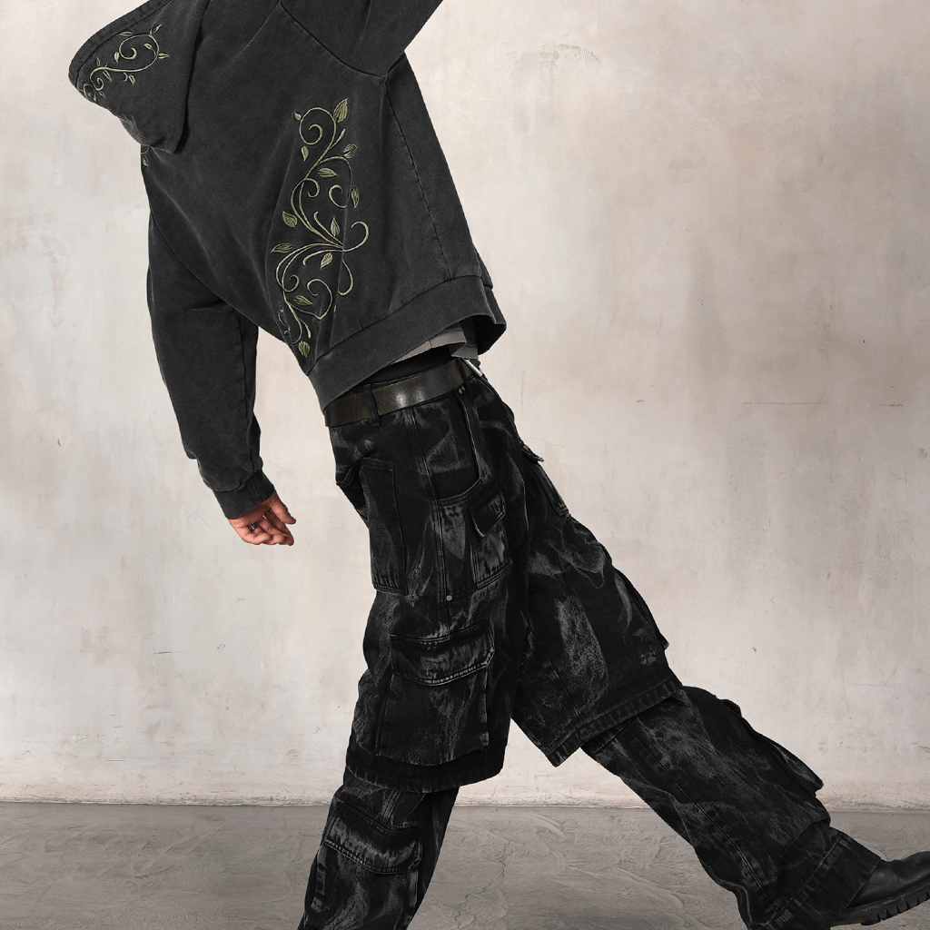 Ivymark Hoodie in Stone - washed Heavy Cotton - Concrete Orchids