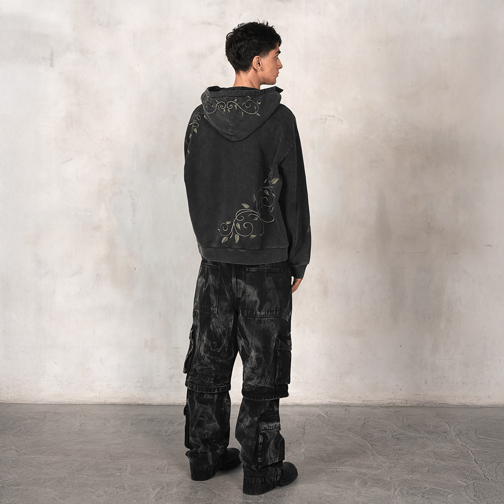 Ivymark Hoodie in Stone - washed Heavy Cotton - Concrete Orchids