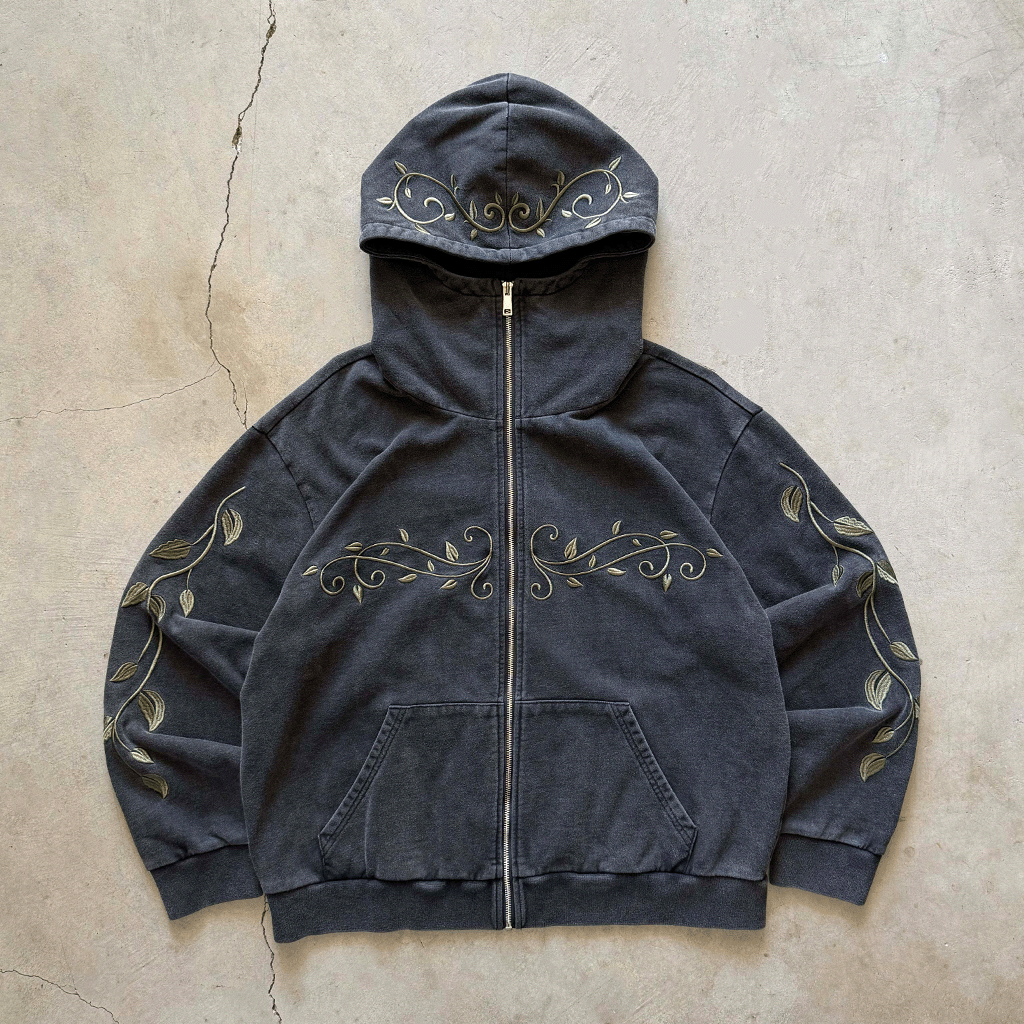 Ivymark Hoodie in Stone - washed Heavy Cotton - Concrete Orchids