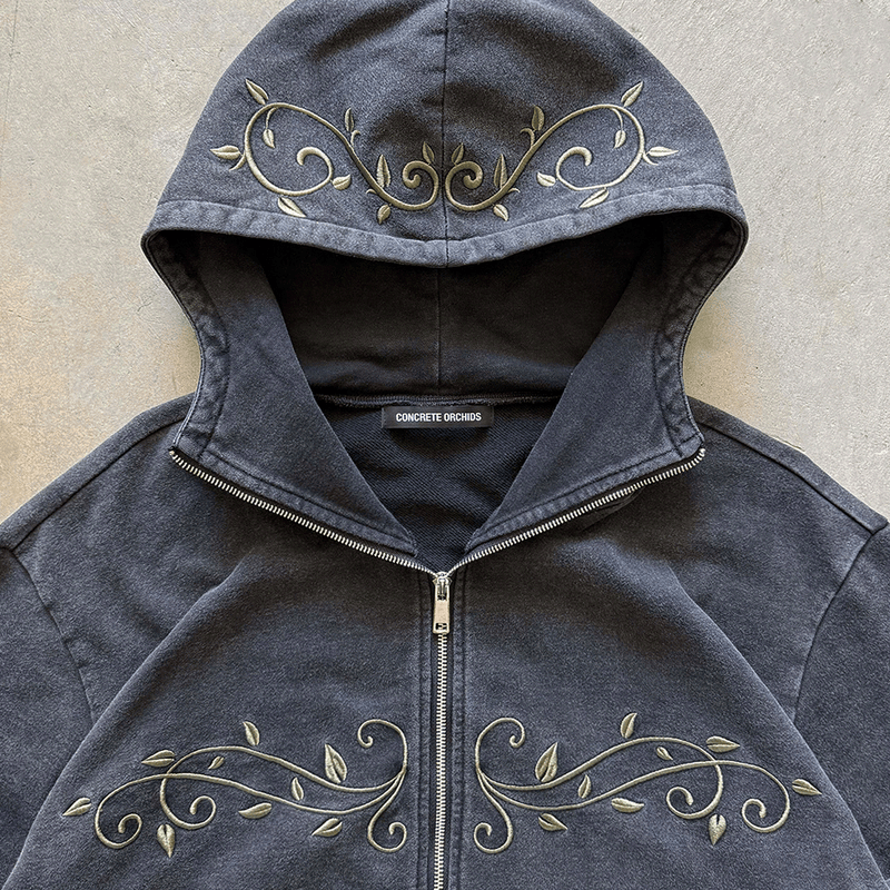 Ivymark Hoodie in Stone - washed Heavy Cotton - Concrete Orchids