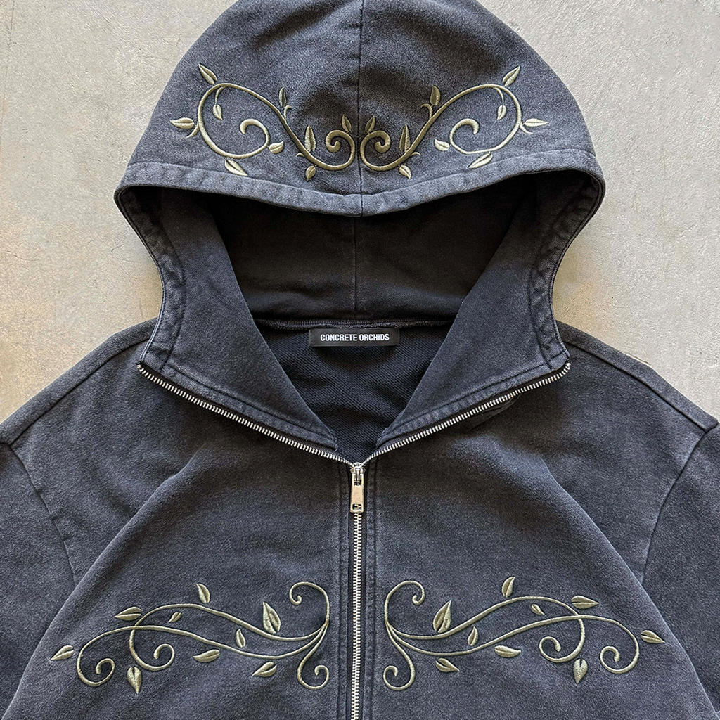 Ivymark Hoodie in Stone - washed Heavy Cotton - Concrete Orchids