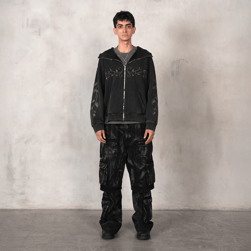 Ivymark Hoodie in Stone - washed Heavy Cotton - Concrete Orchids