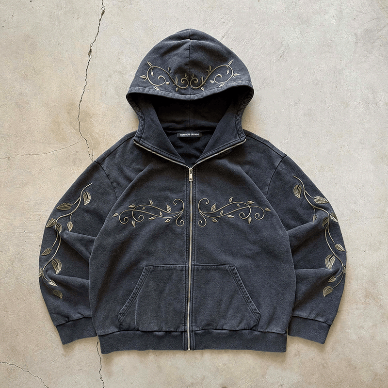 Ivymark Hoodie in Stone - washed Heavy Cotton - Concrete Orchids