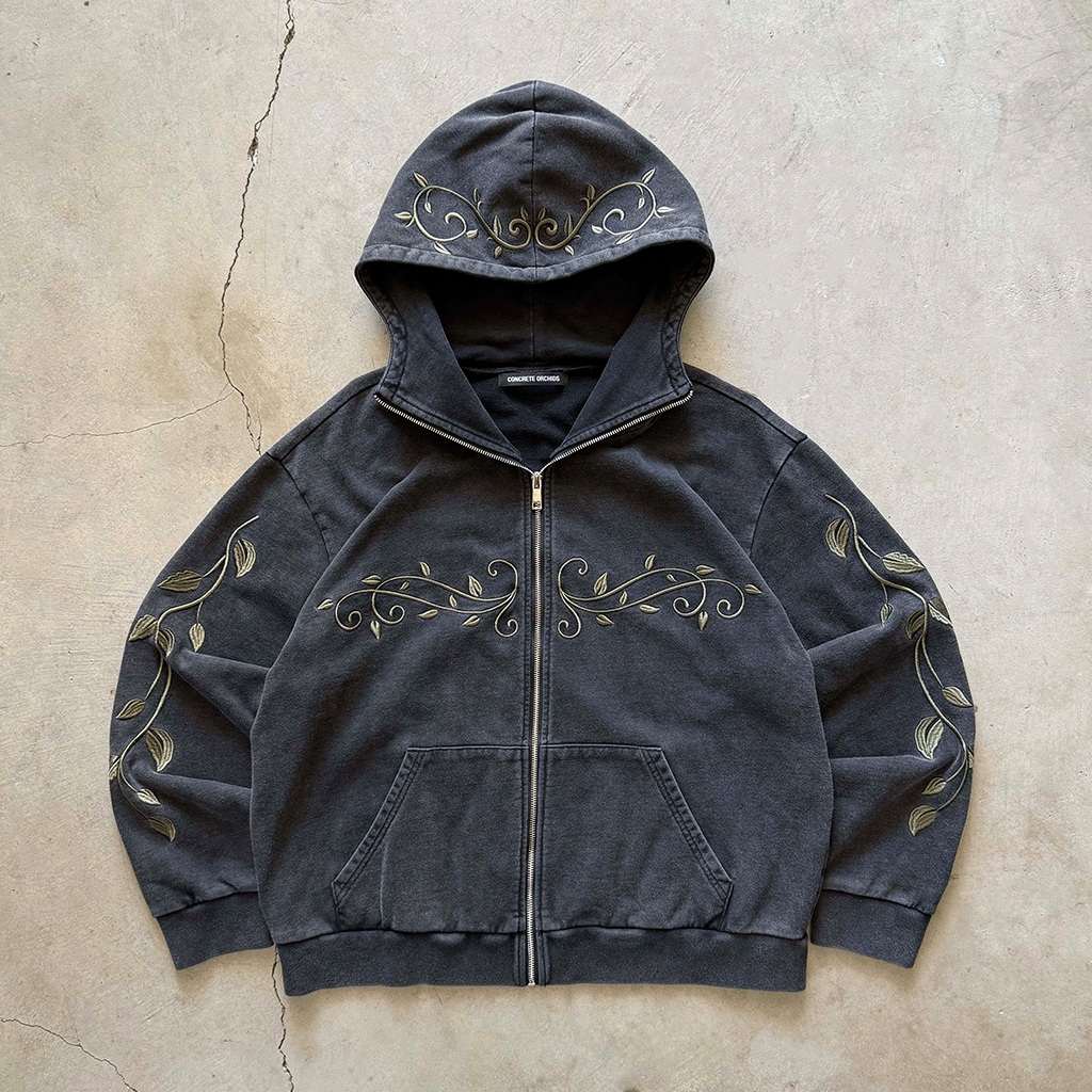 Ivymark Hoodie in Stone - washed Heavy Cotton - Concrete Orchids