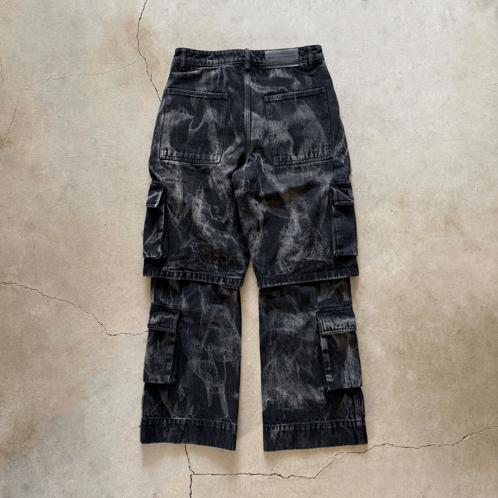 Ziggurat Brut Layered Cargo Pants in Smolder Denim