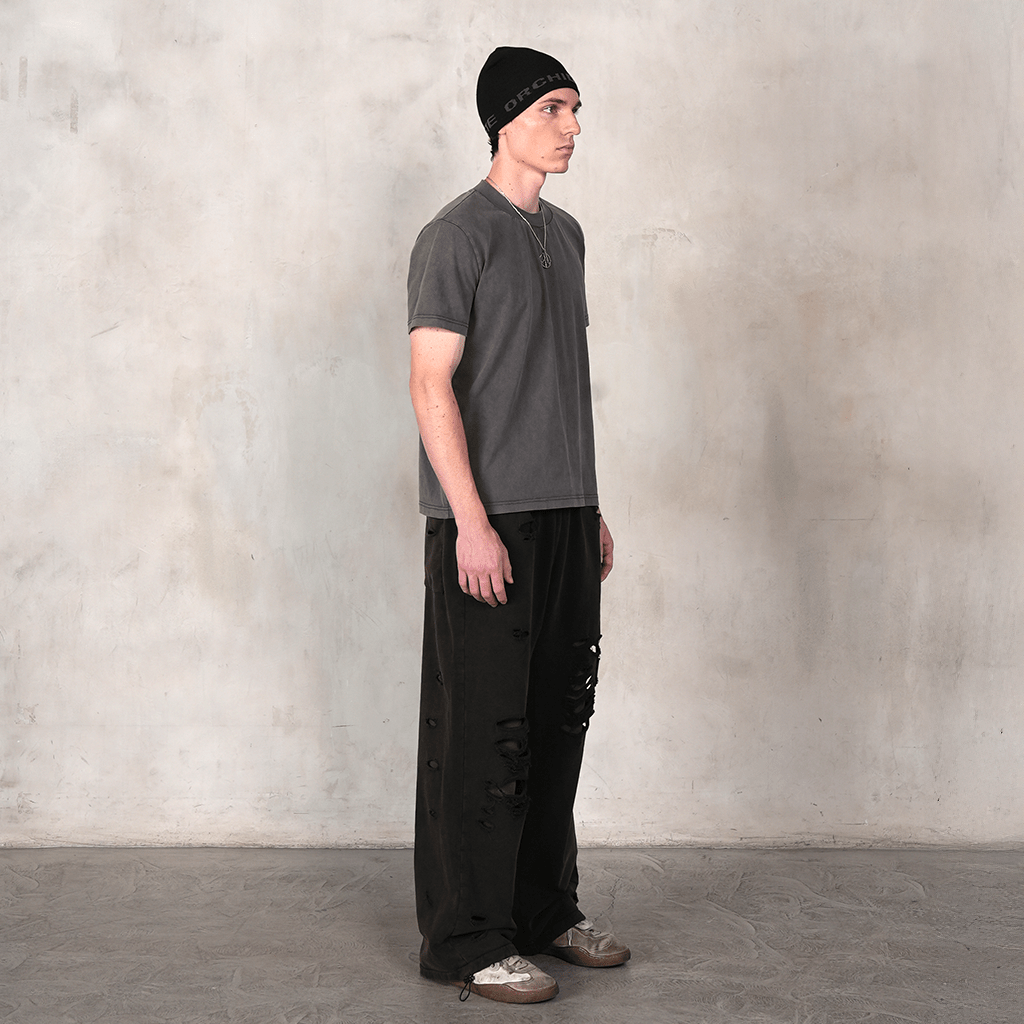 Overgrown Ruin Thermal Baggy Sweatpants in Burial Cotton - Concrete Orchids