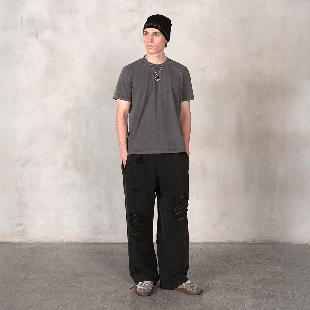 Overgrown Ruin Thermal Baggy Sweatpants in Burial Cotton - Concrete Orchids
