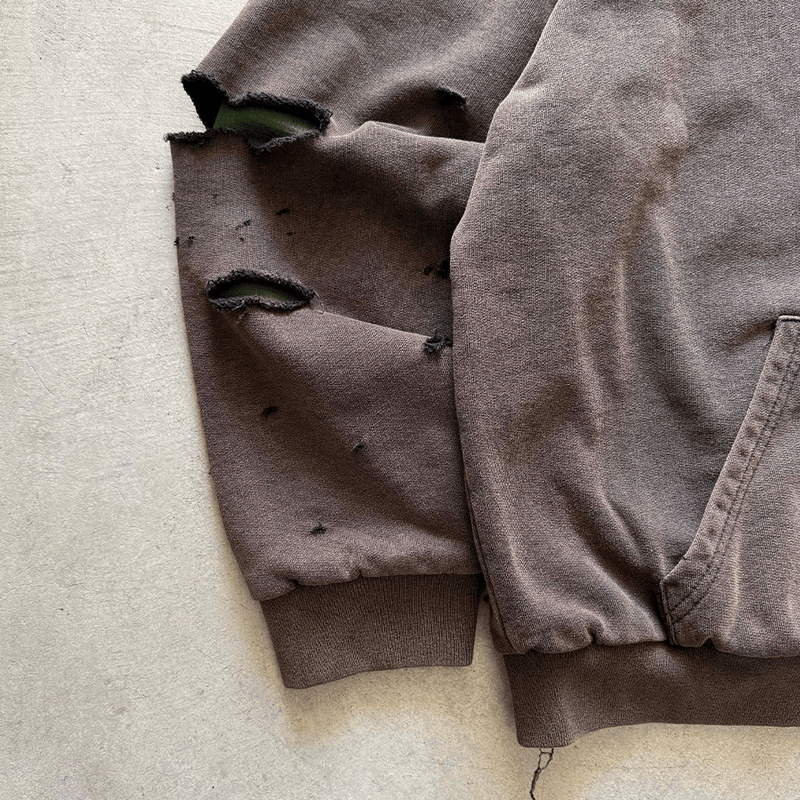 Overgrown Ruin Thermal Hoodie in Burial Cotton - Concrete Orchids
