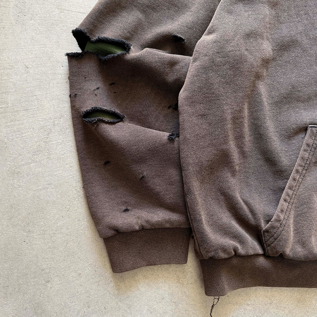 Overgrown Ruin Thermal Hoodie in Burial Cotton - Concrete Orchids