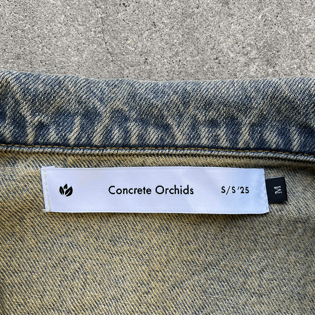 Sandwashed Denim Trucker Jacket - Concrete Orchids