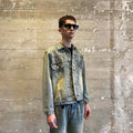 Sandwashed Denim Trucker Jacket - Concrete Orchids