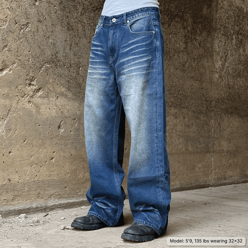 Signature Baggy Jeans - Concrete Orchids