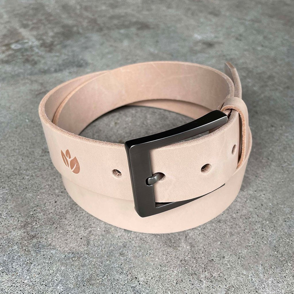 Vegetable Tanned Leather Belt - Concrete Orchids