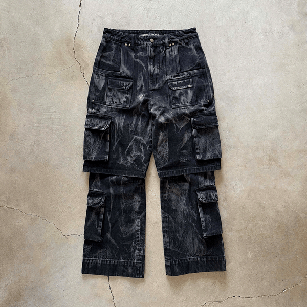 Ziggurat Brut Layered Cargo Pants in Smolder Denim